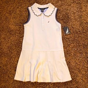 White and navy tennis dress size 7